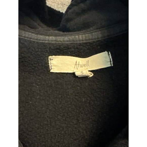 Atwell Long Black Zip Up Oversized Hoodie Jacket Size S - Picture 2 of 3